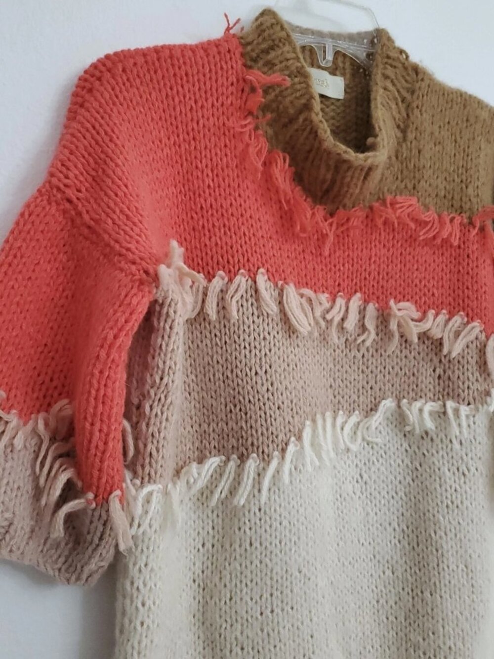 Veroalfie by Anthropologie Marlene Fringed Tunic Sweater Mohair/Wool Blend Small - Picture 3 of 14